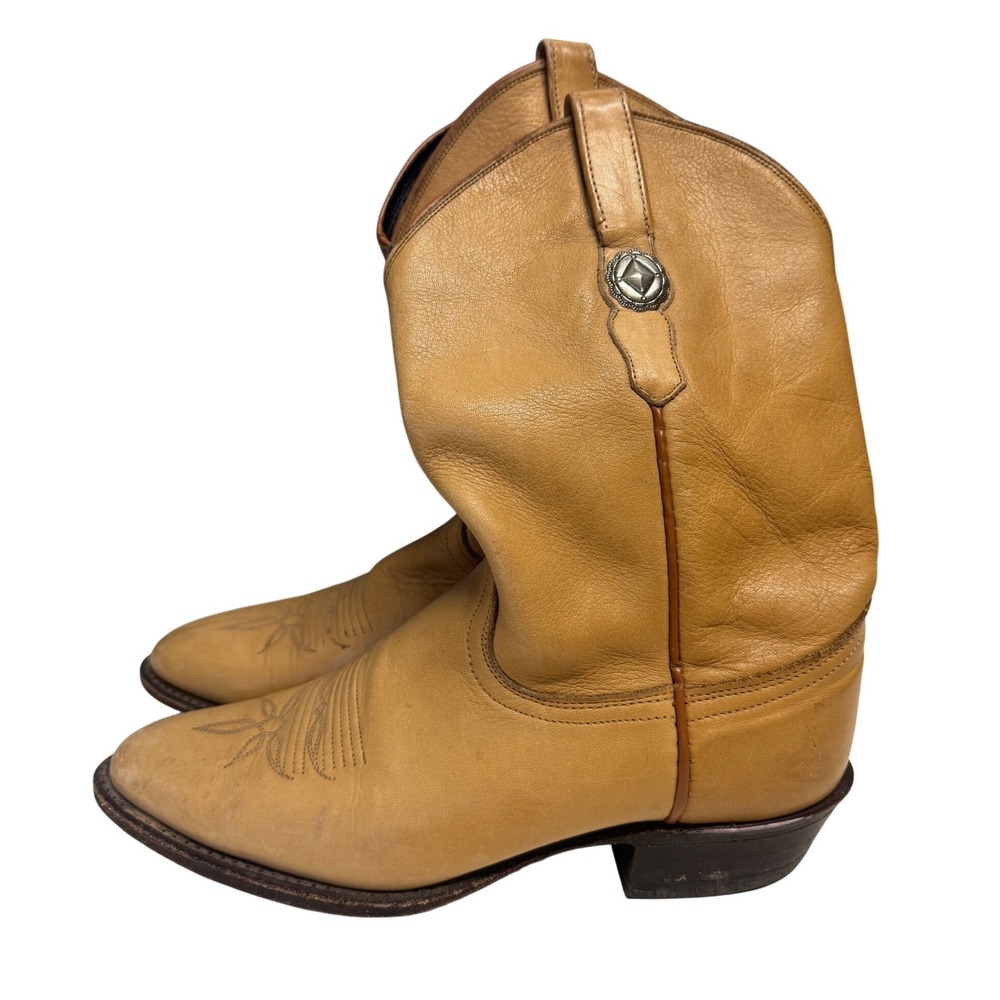 Dan Post Tan Leather Western Cowboy Boots Pointed Toe 223 R 7.5M